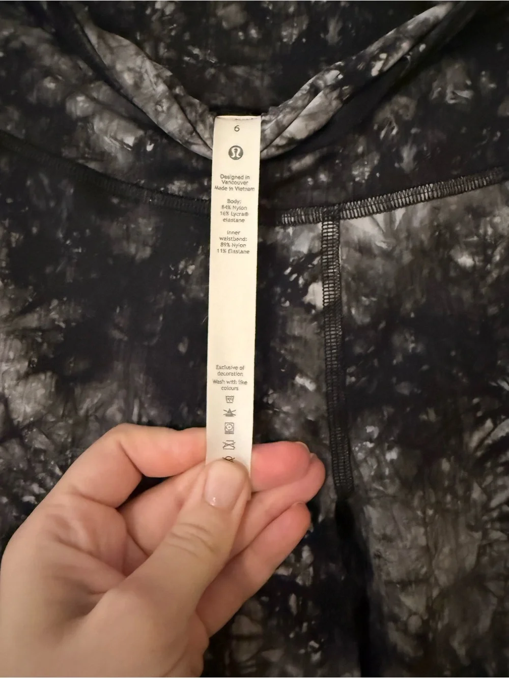 lululemon athletica Kids Black & Gray Tie-Dye Leggings